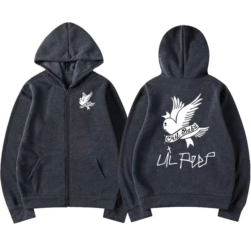 Rapper Lil Peep Graphic Zipper Hoodie