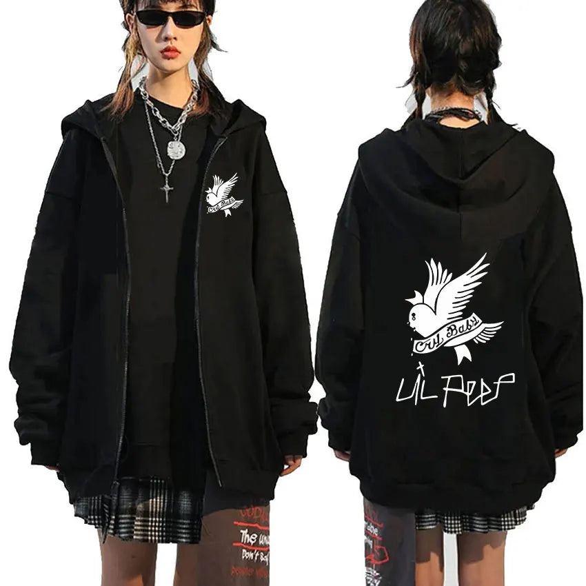 Rapper Lil Peep Graphic Zipper Hoodie