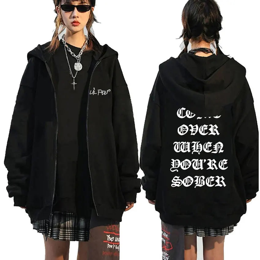 Rapper Lil Peep Graphic Zipper Hoodie